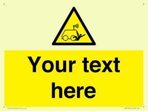 Custom warning run over by operator controlled machine